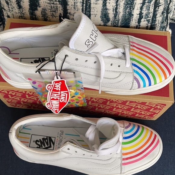 Vans Old Skool Flour Shop Rainbow/True White MENS - Picture 4 of 16